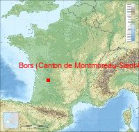 localisation mairie de Bors (Canton de Montmoreau-Saint-Cybard)